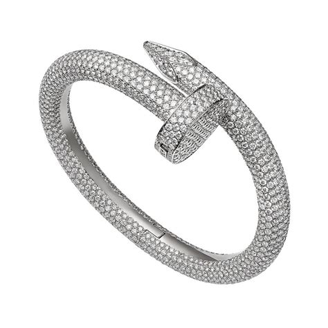 bracelet cartier clou or blanc diamant|cartier nail bracelet price list.